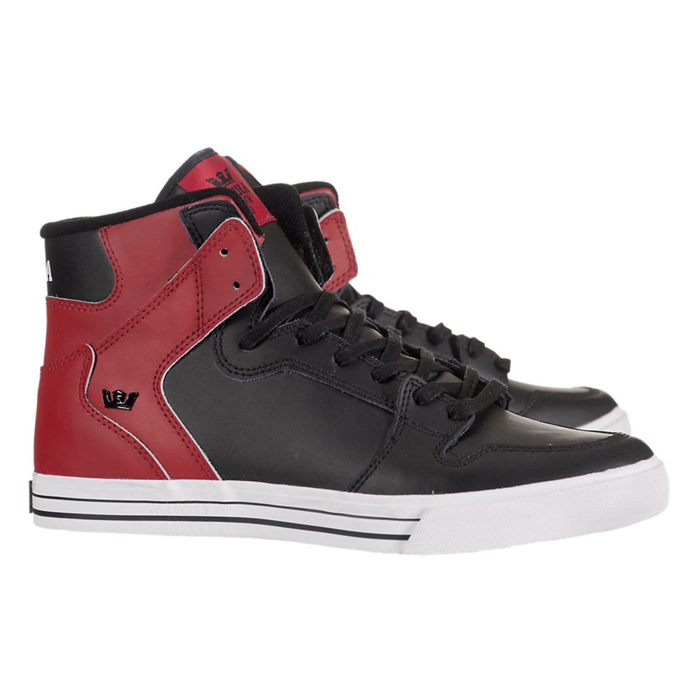 Baskets Montantes Supra Vaider Noir Bordeaux Black/Red Homme | YTZ-25218776